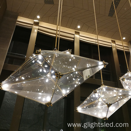 Classic glass crystal modern indoor decoration hotel lobby chandelier pendant light